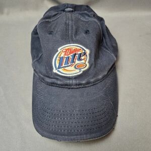 Miller Lite Hat Navy Blue Strapback Beer Logo Baseball Cap Adjustable